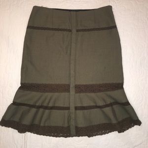 Free People khaki colored skirt size 10